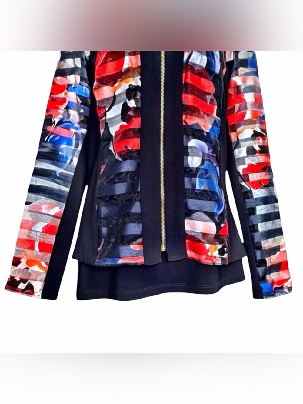 Frank Lyman Design Art-Print Jacket | Women’s Size 6 | Statement Abstract Print - Picture 6 of 11